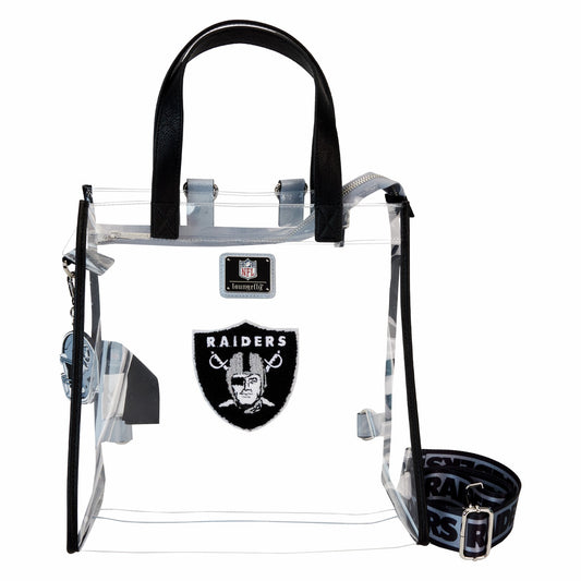 Loungefly NFL Las Vegas Raiders Clear Convertible Backpack & Tote Crossbody Stadium Bag
