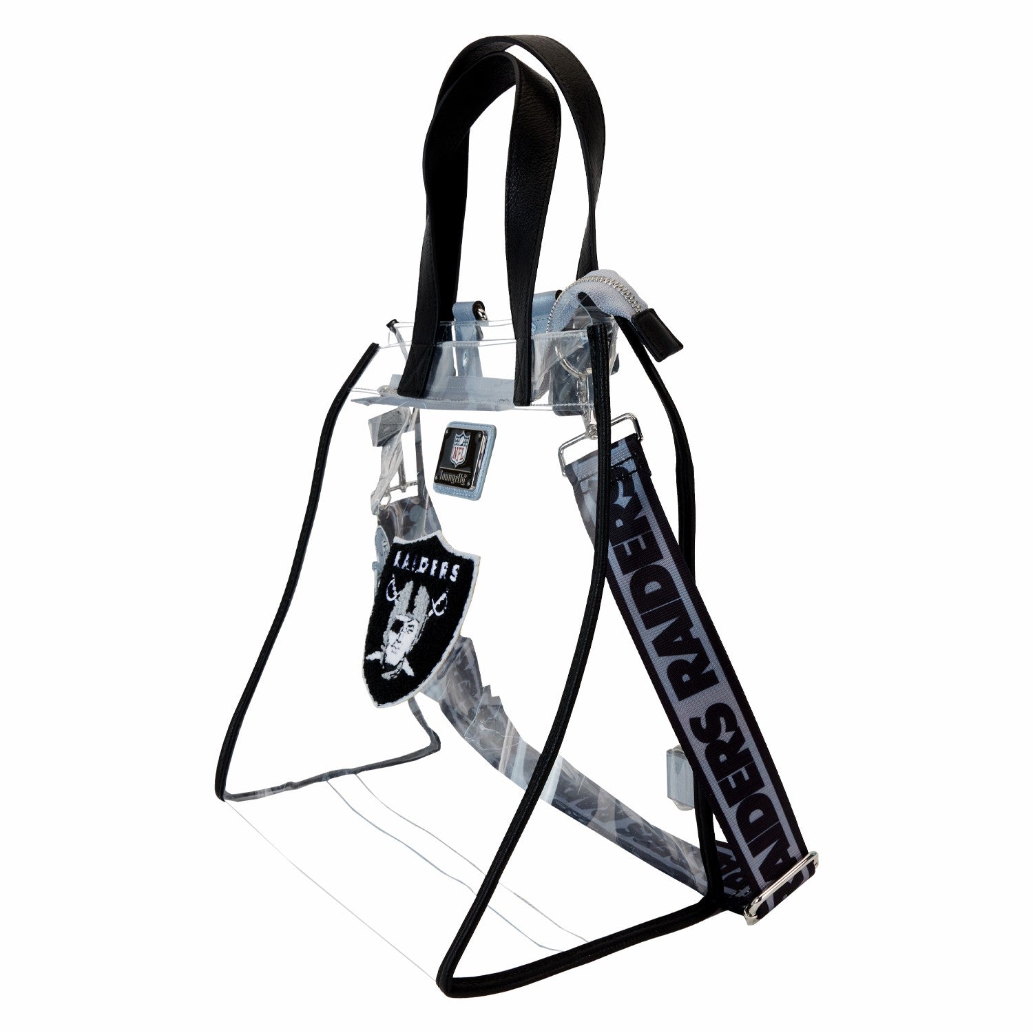 Loungefly NFL Las Vegas Raiders Clear Convertible Backpack & Tote Crossbody Stadium Bag
