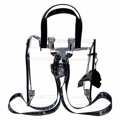 Loungefly NFL Las Vegas Raiders Clear Convertible Backpack & Tote Crossbody Stadium Bag