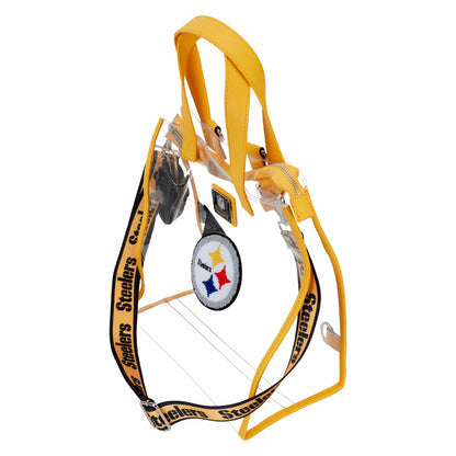 Loungefly NFL Pittsburgh Steelers Clear Convertible Backpack & Tote Crossbody Stadium Bag