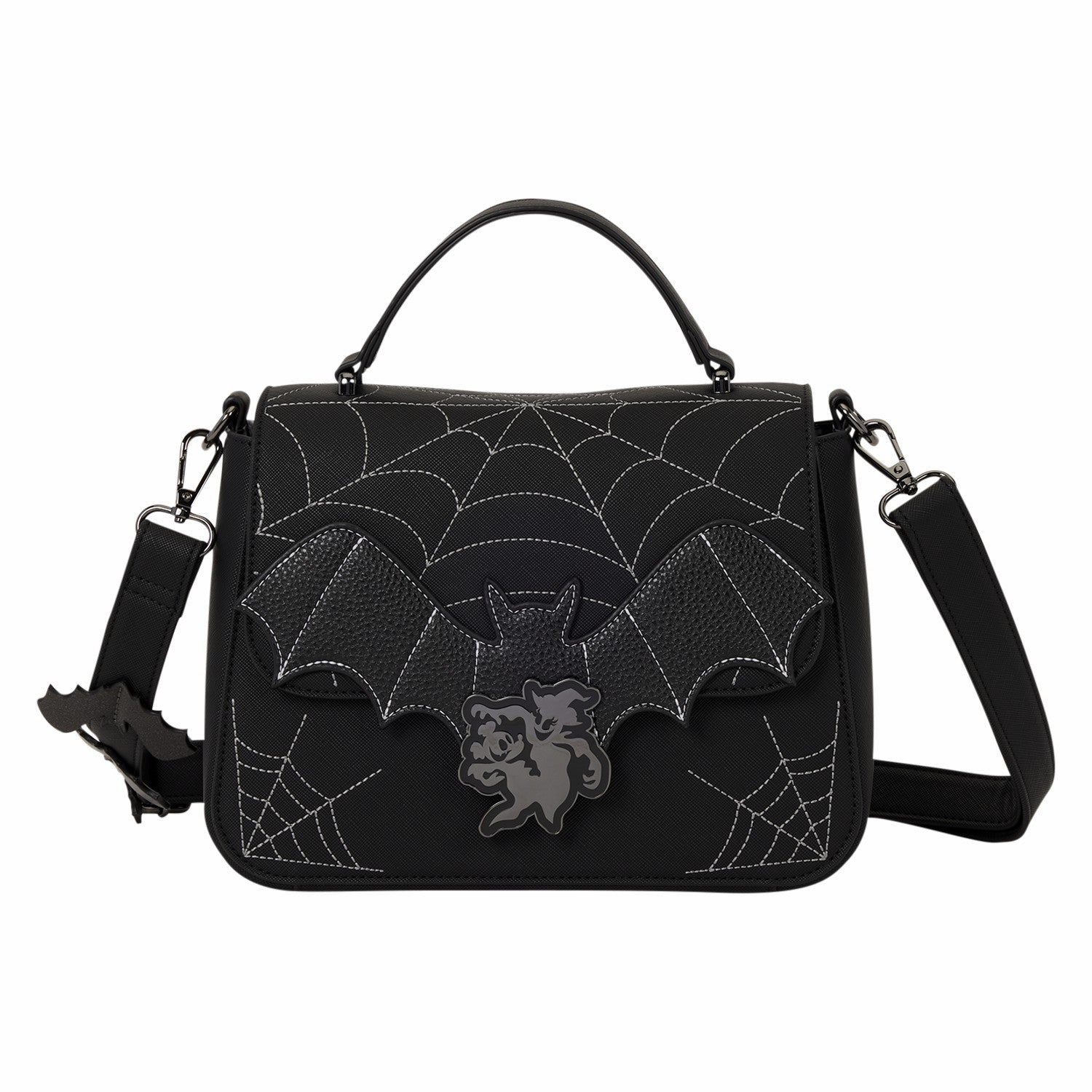 Loungefly Mickey & Minnie Spiderweb & Bats Crossbody Bag