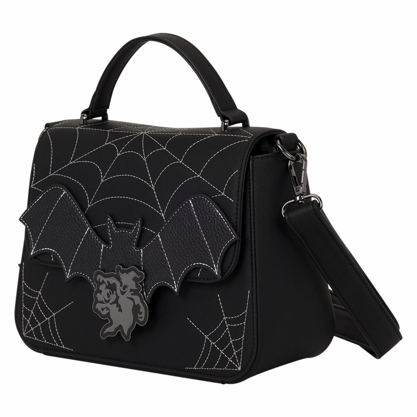 Loungefly Mickey & Minnie Spiderweb & Bats Crossbody Bag
