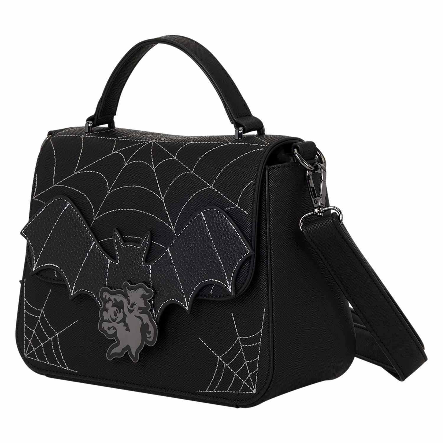 Loungefly Mickey & Minnie Spiderweb & Bats Crossbody Bag