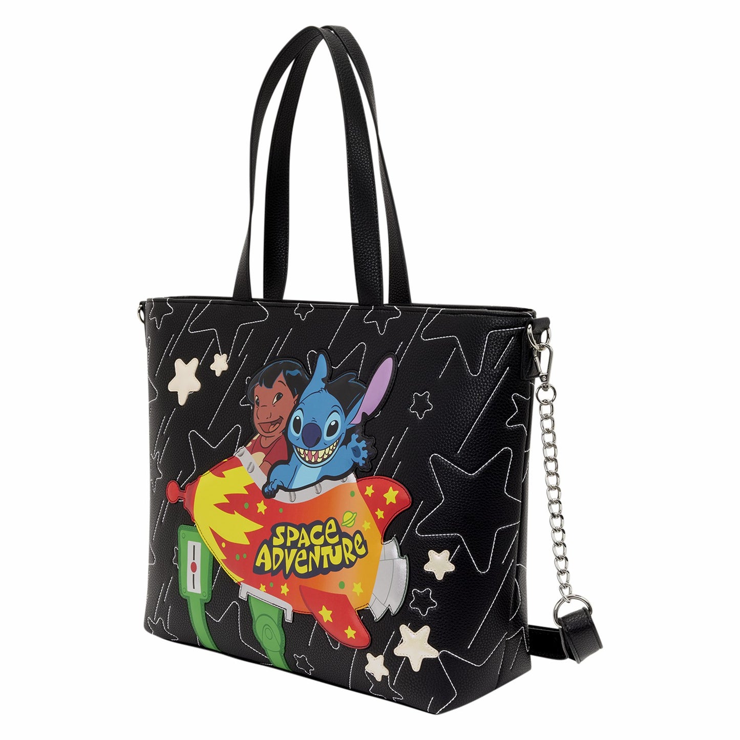 Loungefly Lilo & Stitch Space Adventure Glow Tote Crossbody Bag with Coin Bag