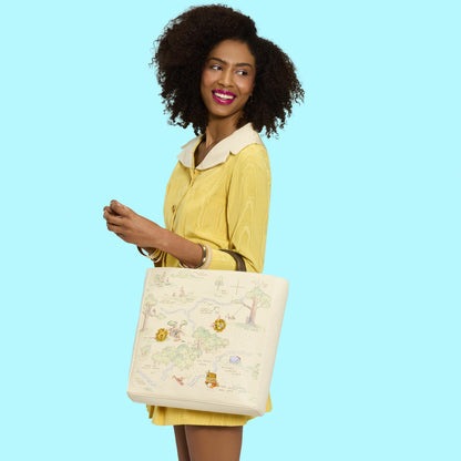 Loungefly Winnie the Pooh Hundred Acre Wood Tote Pin Trader Crossbody Bag