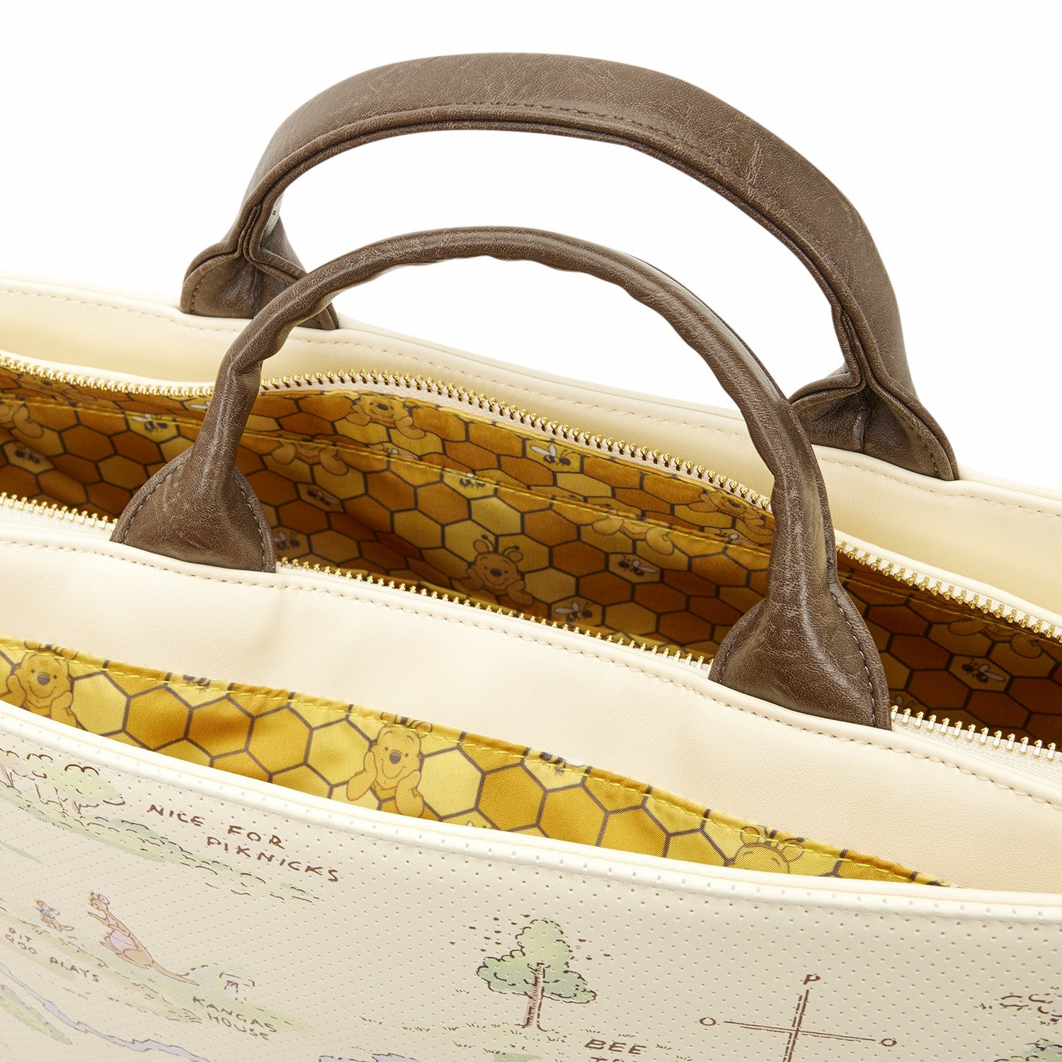 Loungefly Winnie the Pooh Hundred Acre Wood Tote Pin Trader Crossbody Bag