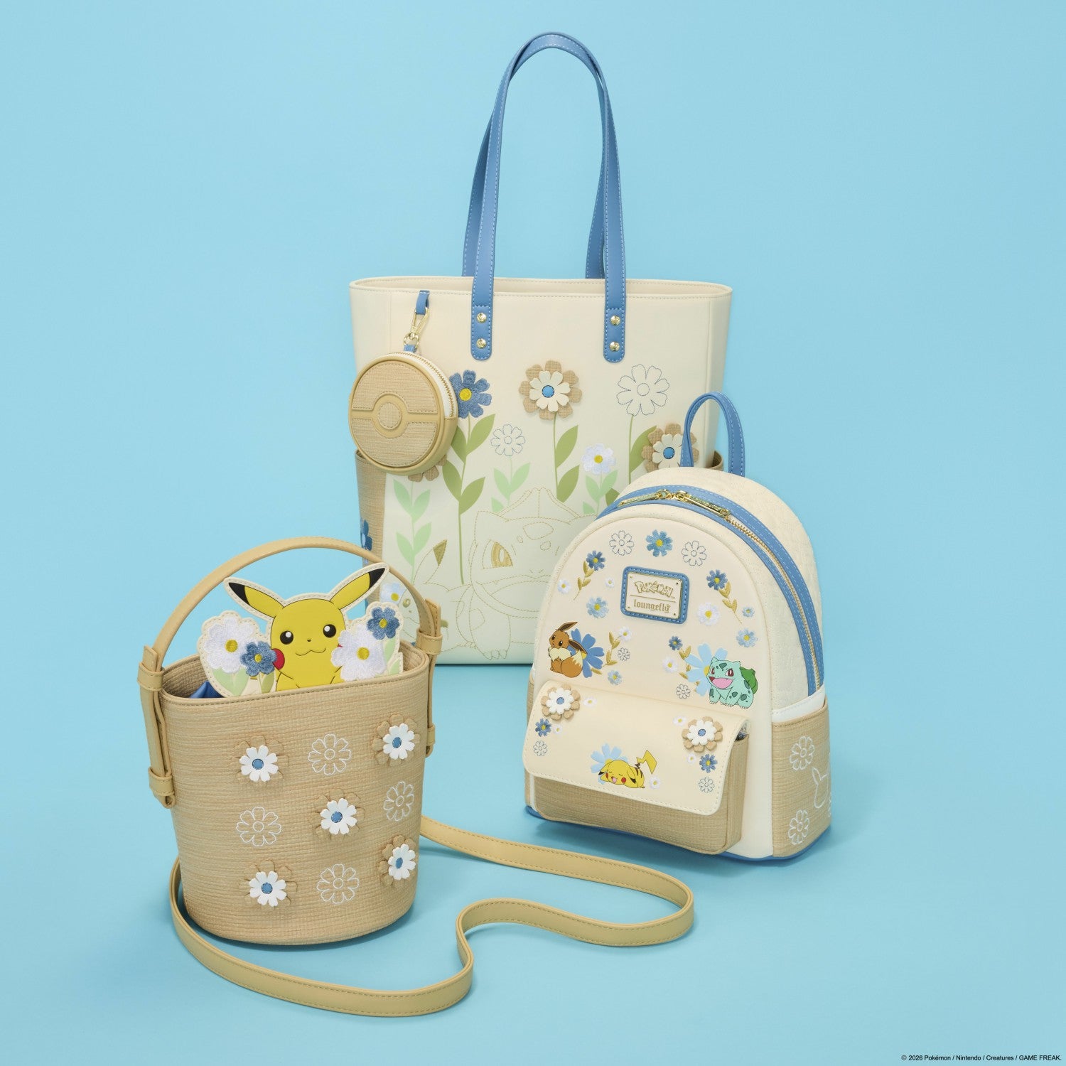 Loungefly Pokémon Floral Tote Bag with Coin Bag