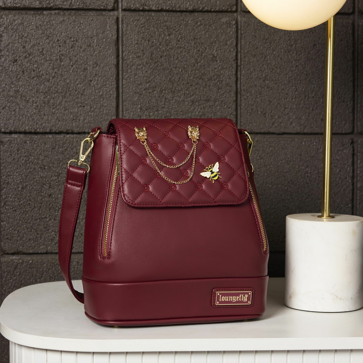Loungefly Loungefly The Lilly Red Convertible Mini Backpack & Crossbody Pin Trader Bag