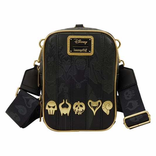 Loungefly Disney Villains Exclusive Black & Gold Sling Crossbody Bag