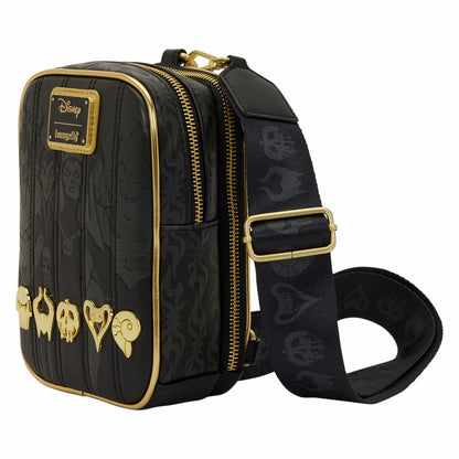 Loungefly Disney Villains Exclusive Black & Gold Sling Crossbody Bag