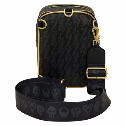 Loungefly Disney Villains Exclusive Black & Gold Sling Crossbody Bag