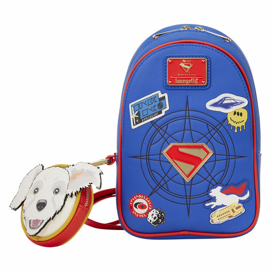 Loungefly Supergirl Krypto Sling Crossbody Bag with Coin Bag