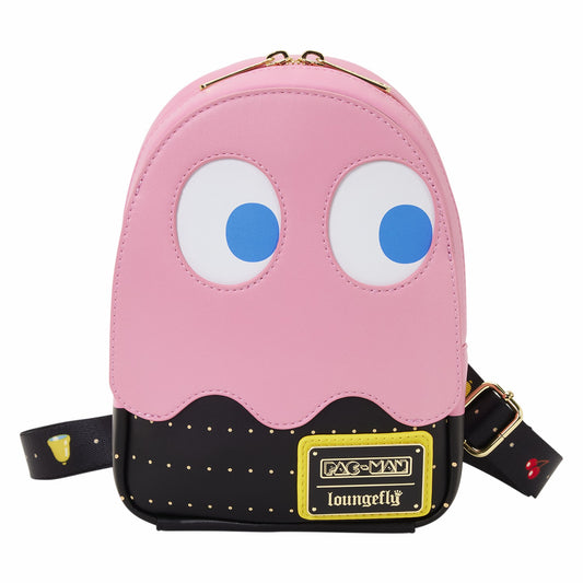 Loungefly PAC-MAN Pinky Ghost Glow Sling Crossbody Bag