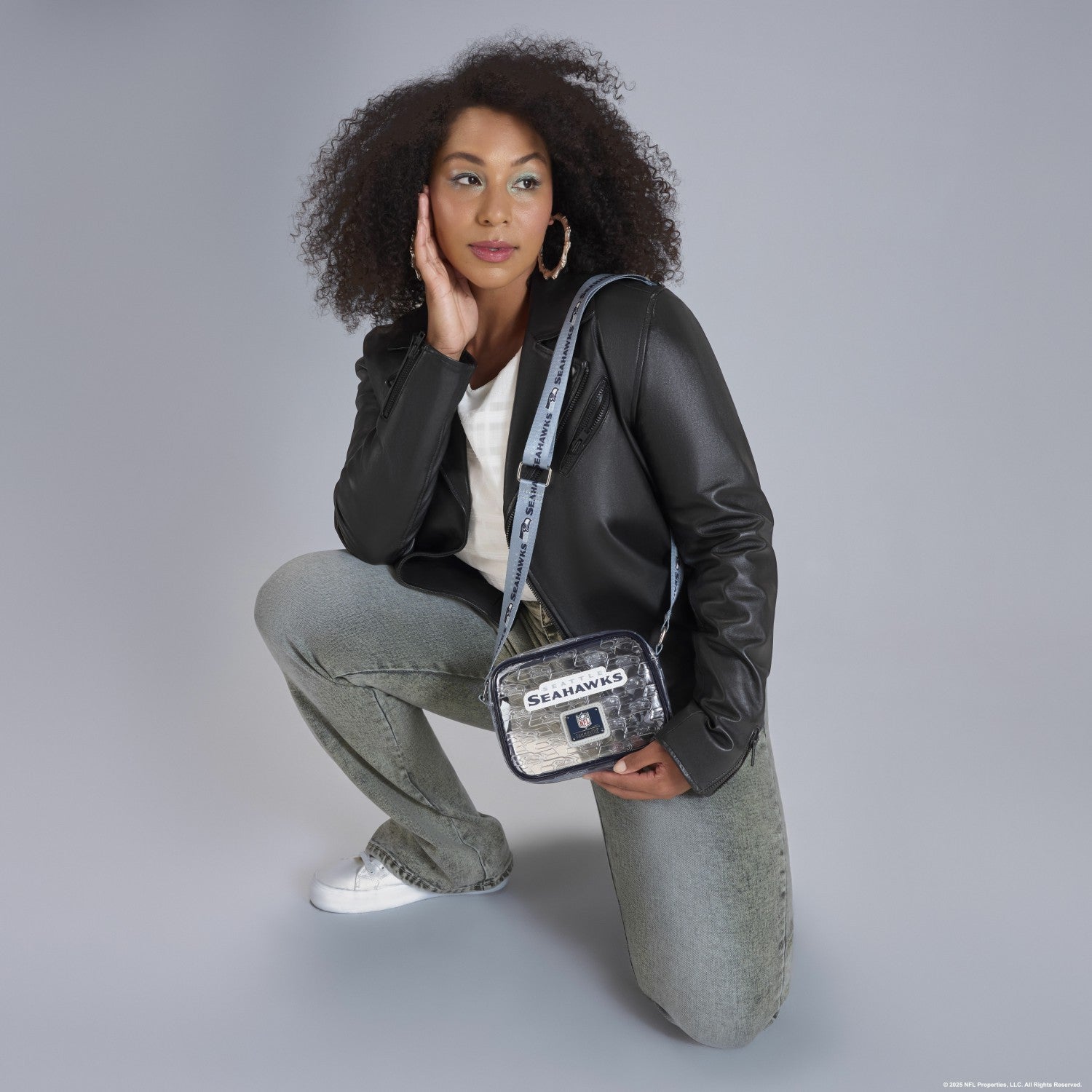 Loungefly NFL Seattle Seahawks Clear Crossbody Stadium Bag
