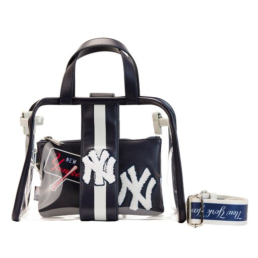 Loungefly MLB NY Yankees Clear Tote Crossbody Stadium Bag with Pouch