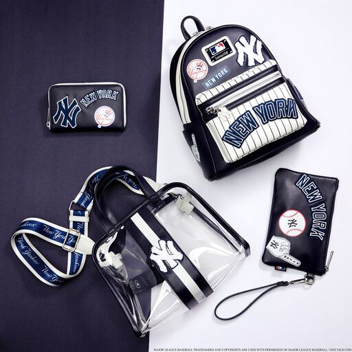 Loungefly MLB NY Yankees Clear Tote Crossbody Stadium Bag with Pouch