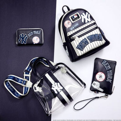 Loungefly MLB NY Yankees Clear Tote Crossbody Stadium Bag with Pouch
