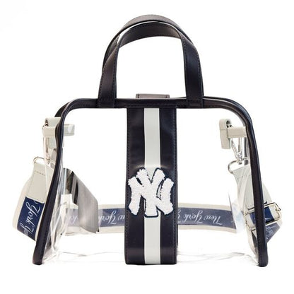 Loungefly MLB NY Yankees Clear Tote Crossbody Stadium Bag with Pouch