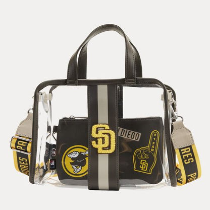 Loungefly MLB SD Padres Clear Tote Crossbody Stadium Bag with Pouch