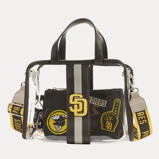 Loungefly MLB SD Padres Clear Tote Crossbody Stadium Bag with Pouch