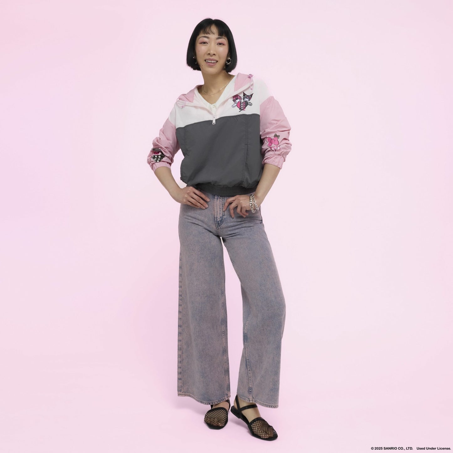 Loungefly Sanrio My Melody & Kuromi Half-Zip Unisex Windbreaker Jacket