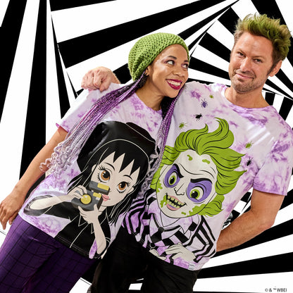 Loungefly Beetlejuice & Lydia Deetz Reversible Tie-Dye Unisex Tee