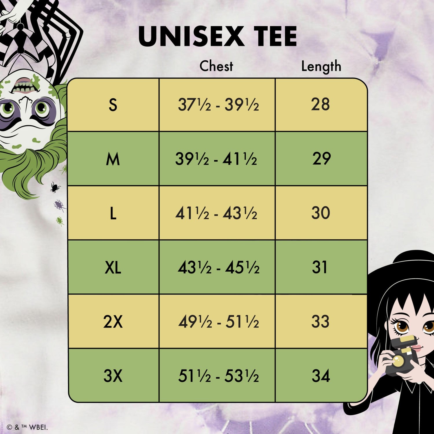 Loungefly Beetlejuice & Lydia Deetz Reversible Tie-Dye Unisex Tee