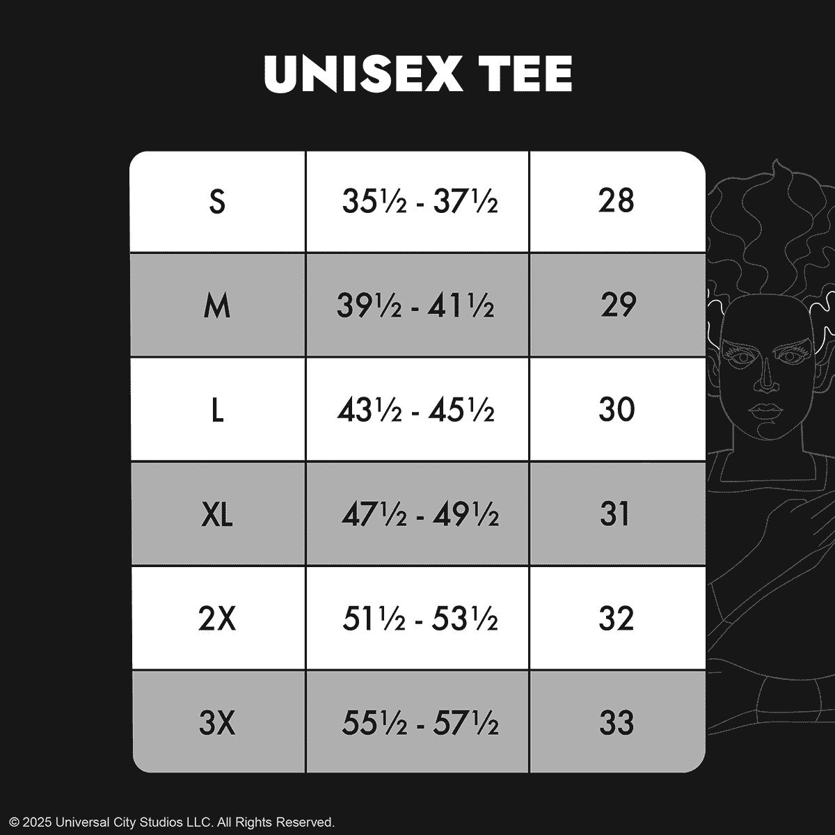 Loungefly Universal Monsters The Bride Of Frankenstein Unisex Tee