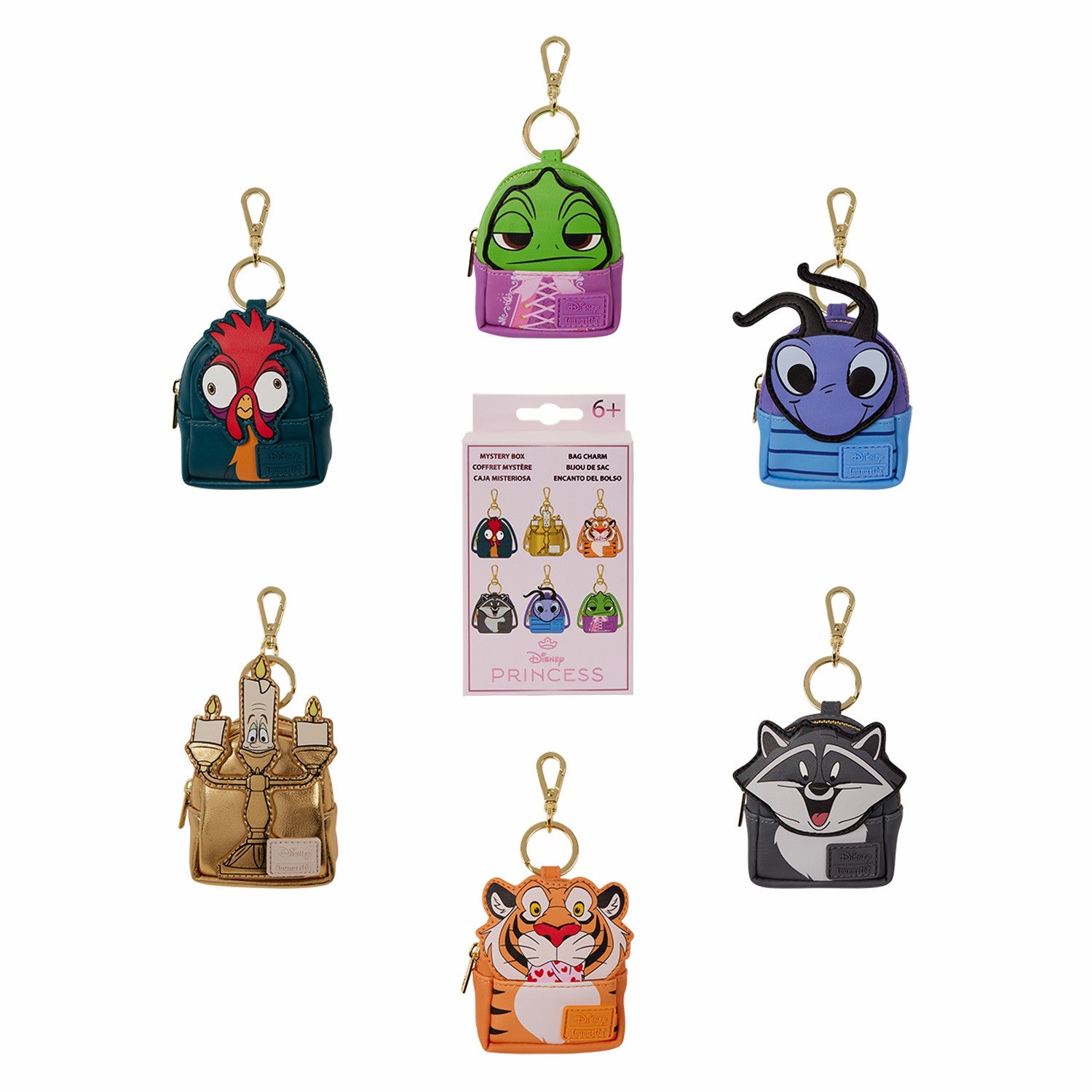 Loungefly Disney Princess Sidekicks Cosplay Mystery Mini Backpack Keychain Charm