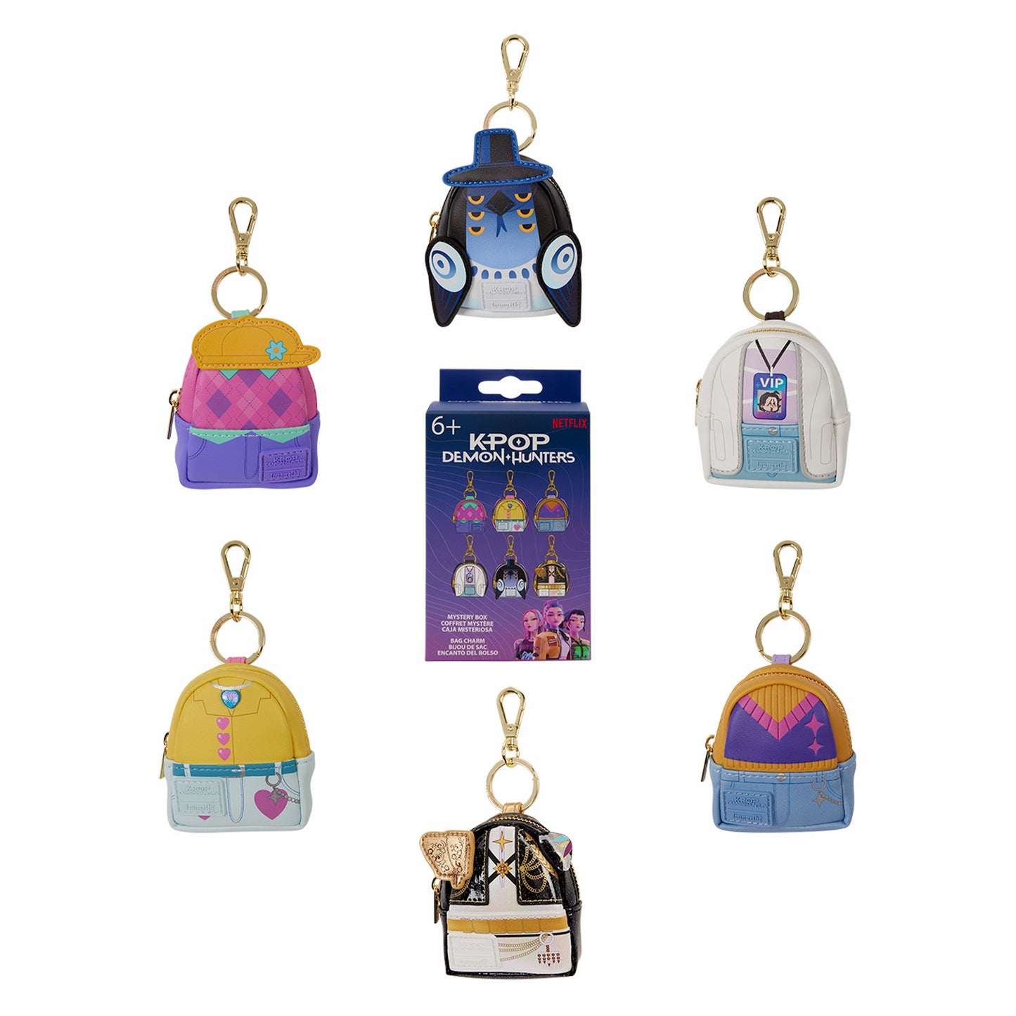 Loungefly KPop Demon Hunters Exclusive Cosplay Mystery Mini Backpack Keychain Charm