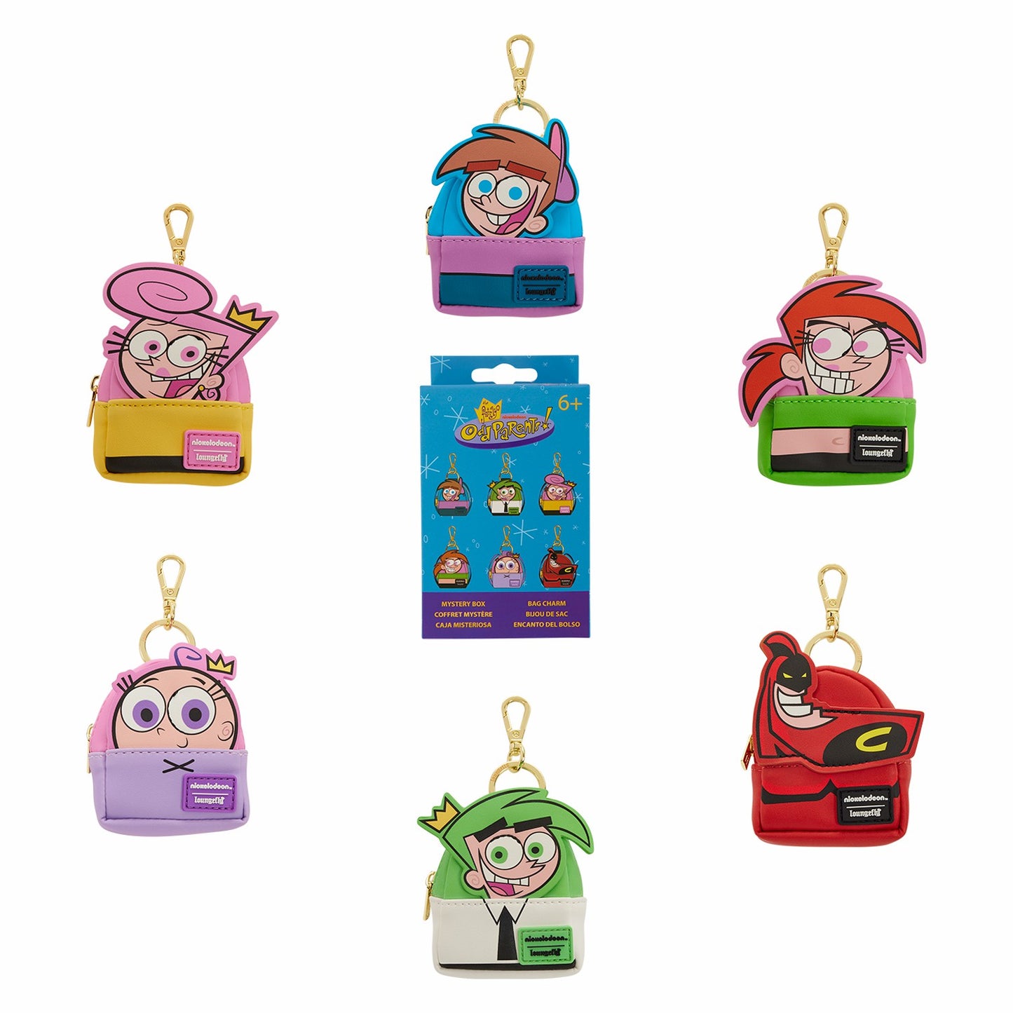Loungefly The Fairly OddParents Exclusive Cosplay Mystery Mini Backpack Keychain Charm