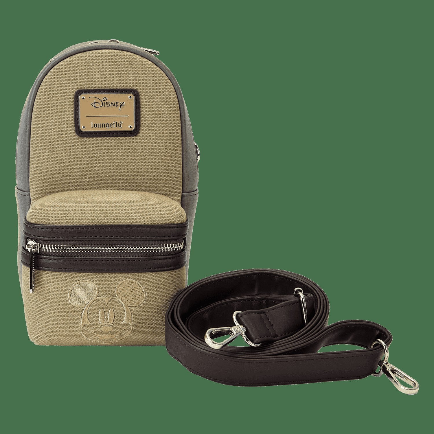 Loungefly Mickey & Friends Canvas Drink Holder Crossbody Bag
