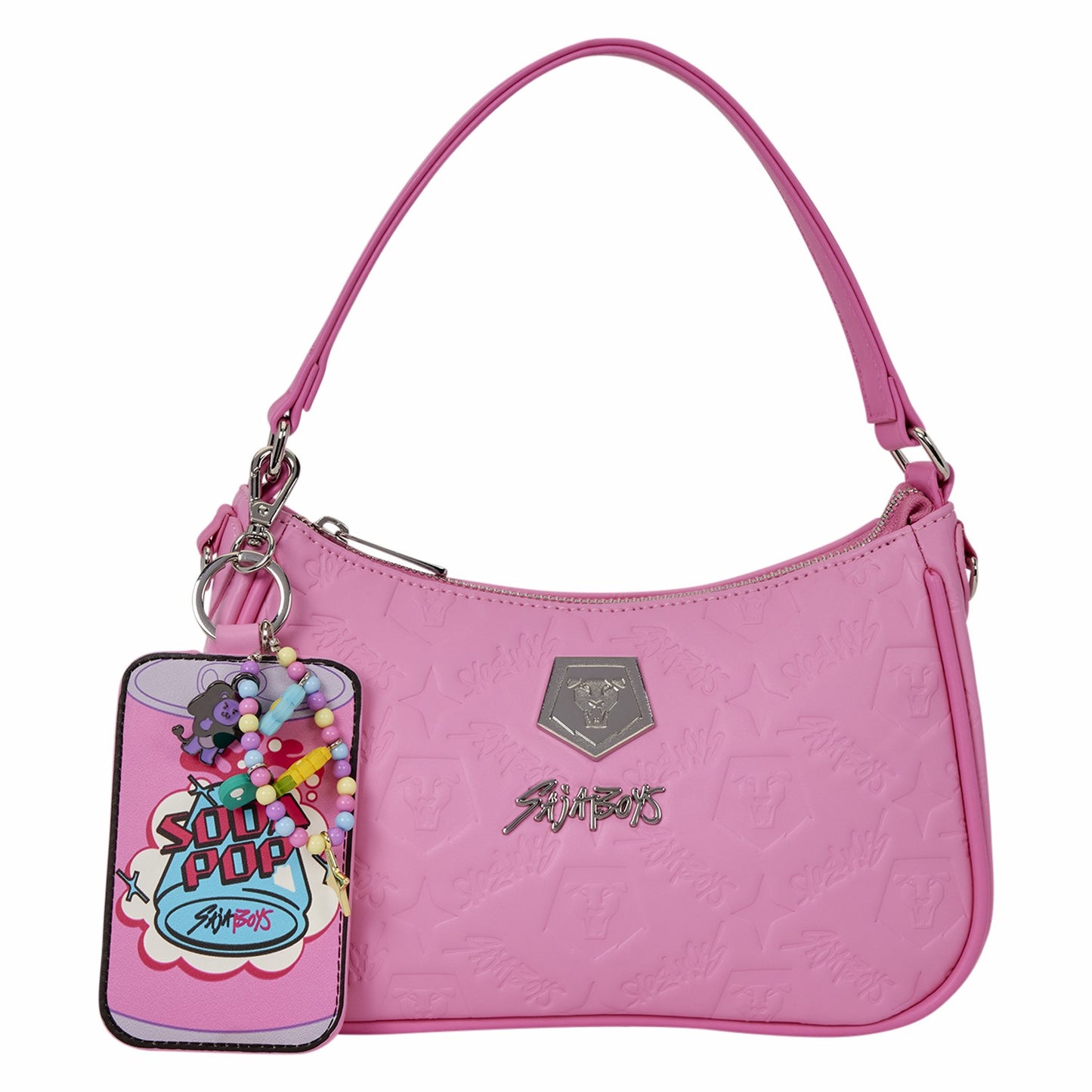Loungefly KPop Demon Hunters Exclusive Saja Boys All-Over Print Crossbody Bag with Photo Card Charm