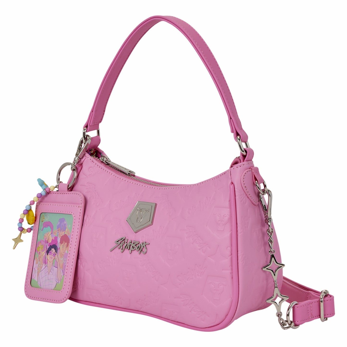 Loungefly KPop Demon Hunters Exclusive Saja Boys All-Over Print Crossbody Bag with Photo Card Charm