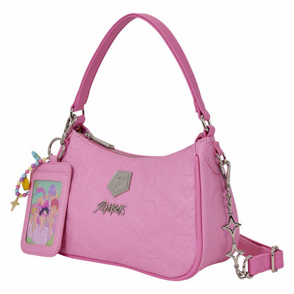 Loungefly KPop Demon Hunters Exclusive Saja Boys All-Over Print Crossbody Bag with Photo Card Charm