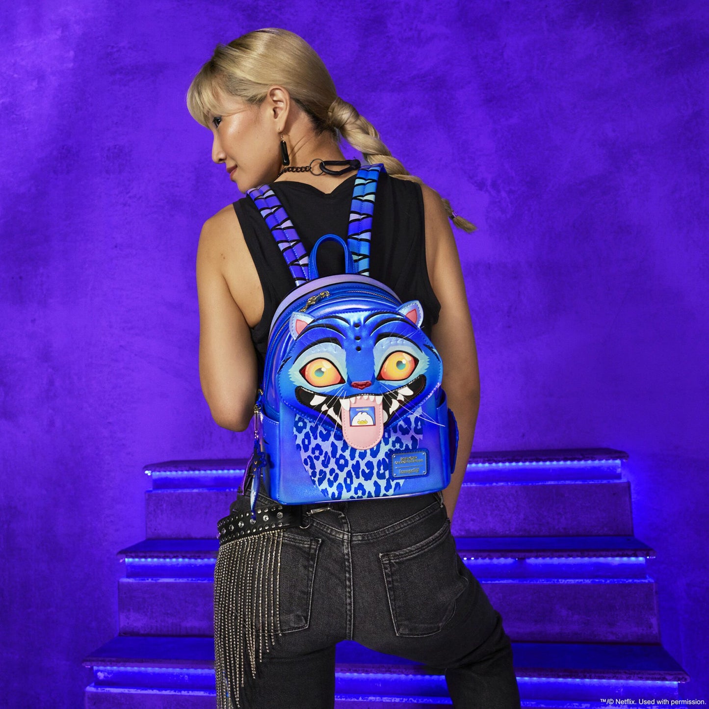 Loungefly KPop Demon Hunters Exclusive Derpy Cosplay Light-Up Glow Mini Backpack