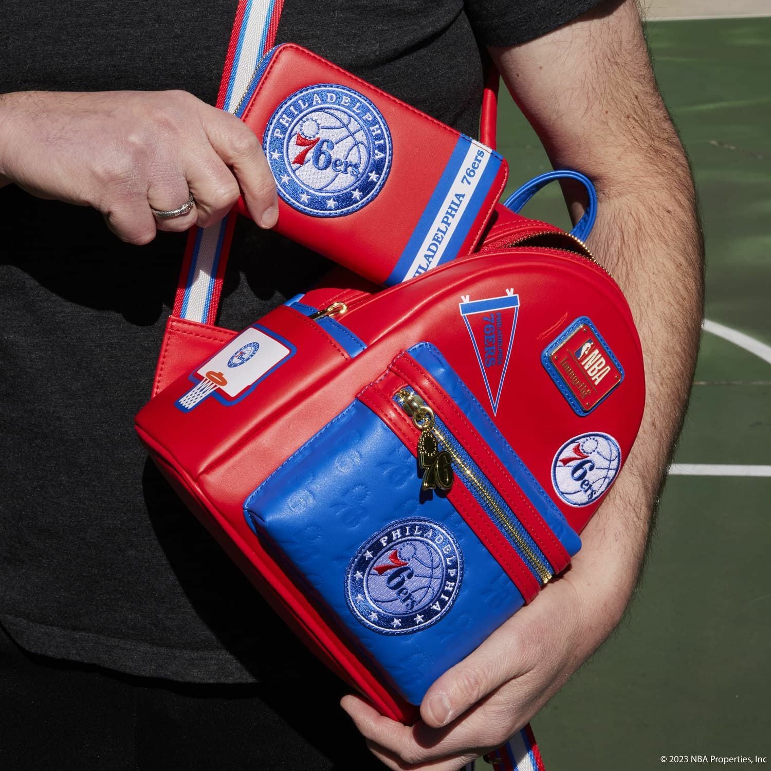 Loungefly NBA Philadelphia 76ers Patch Icons Zip Around Wallet