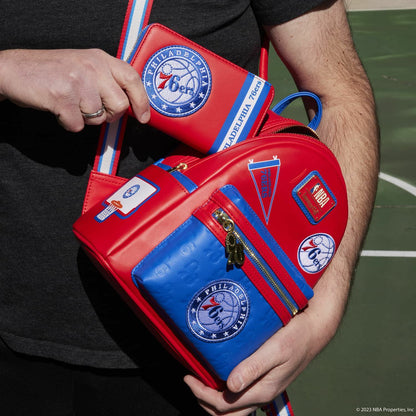 Loungefly NBA Philadelphia 76ers Patch Icons Zip Around Wallet