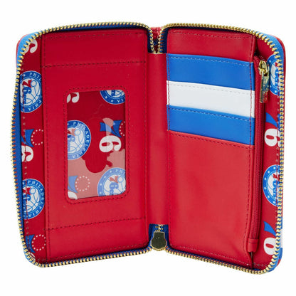 Loungefly NBA Philadelphia 76ers Patch Icons Zip Around Wallet
