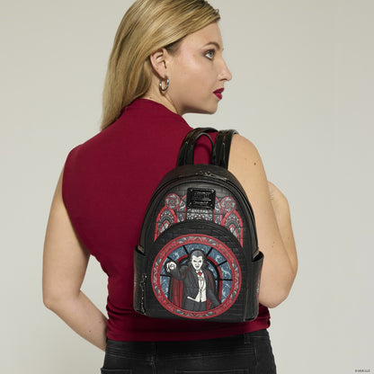 Loungefly Universal Monsters Dracula Stained Glass Mini Backpack