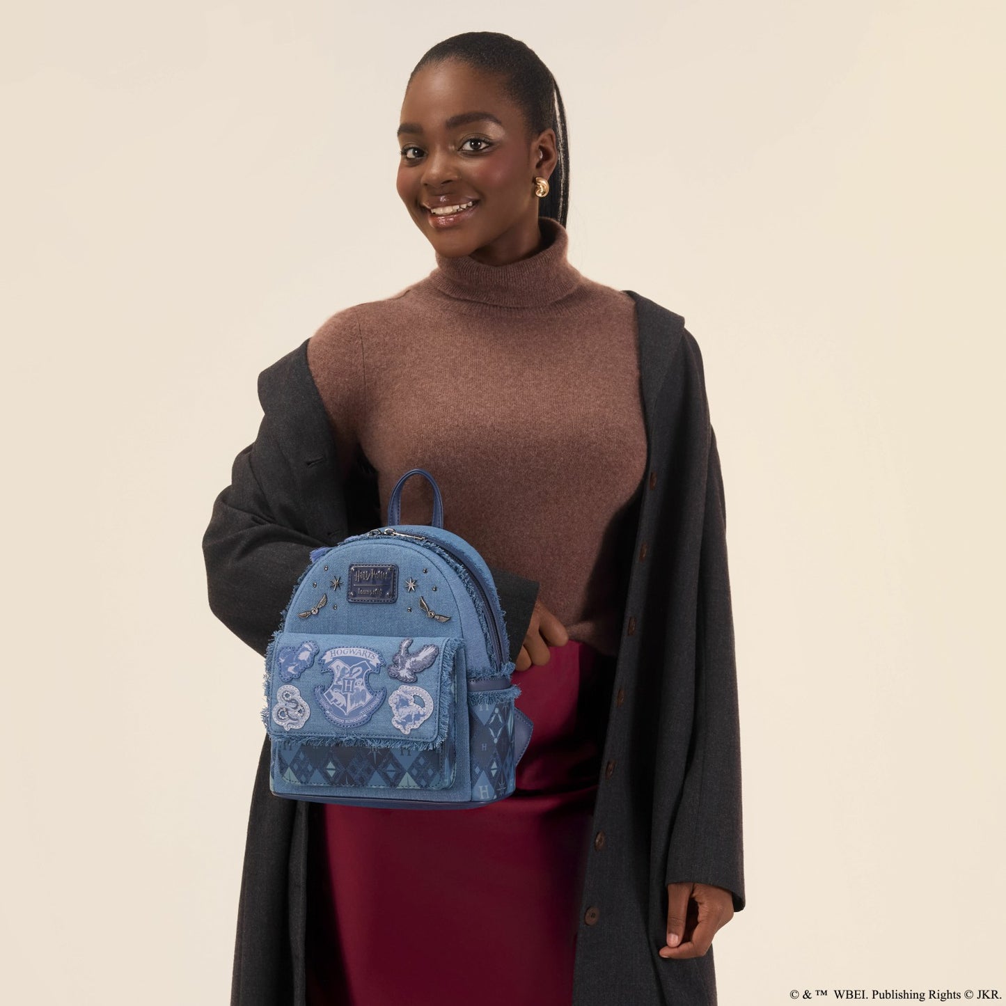 Loungefly Harry Potter Hogwarts Denim Mini Backpack
