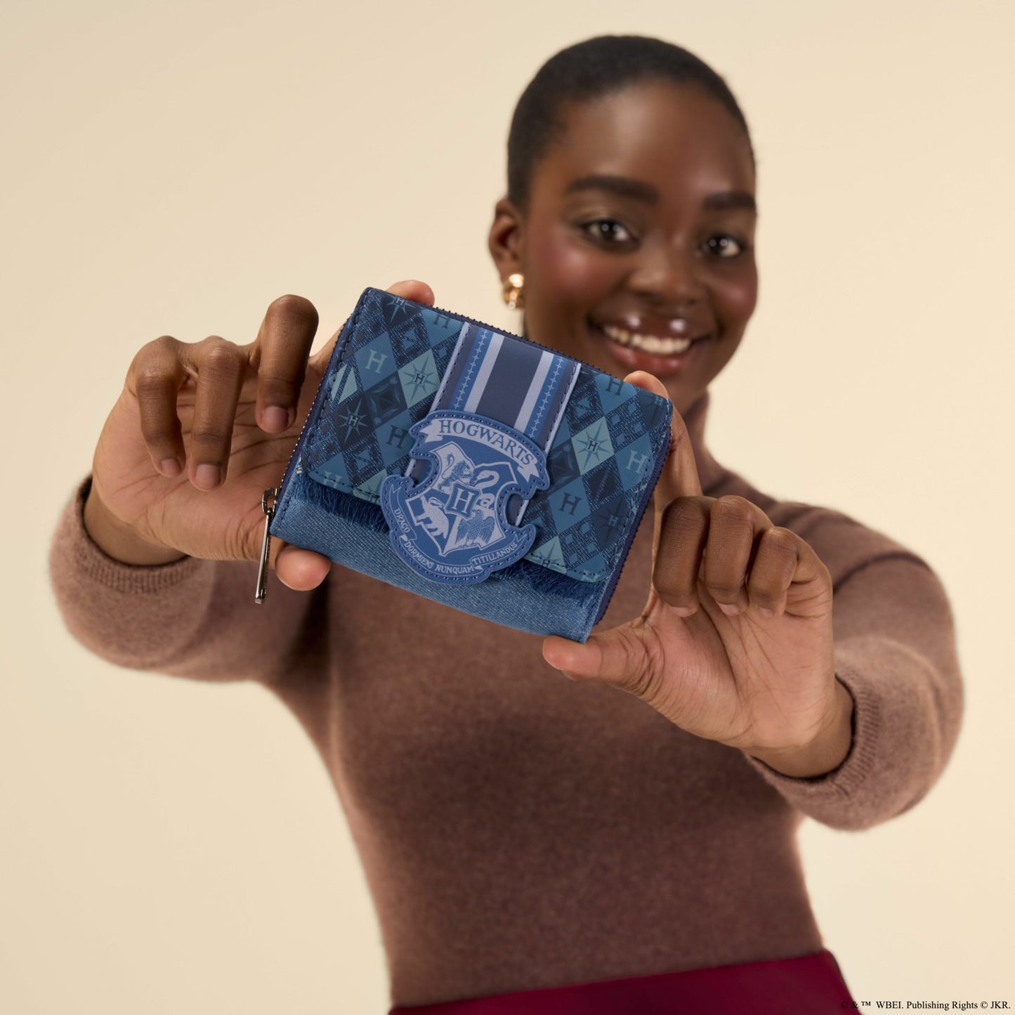 Loungefly Harry Potter Hogwarts Denim Tri-fold Wallet
