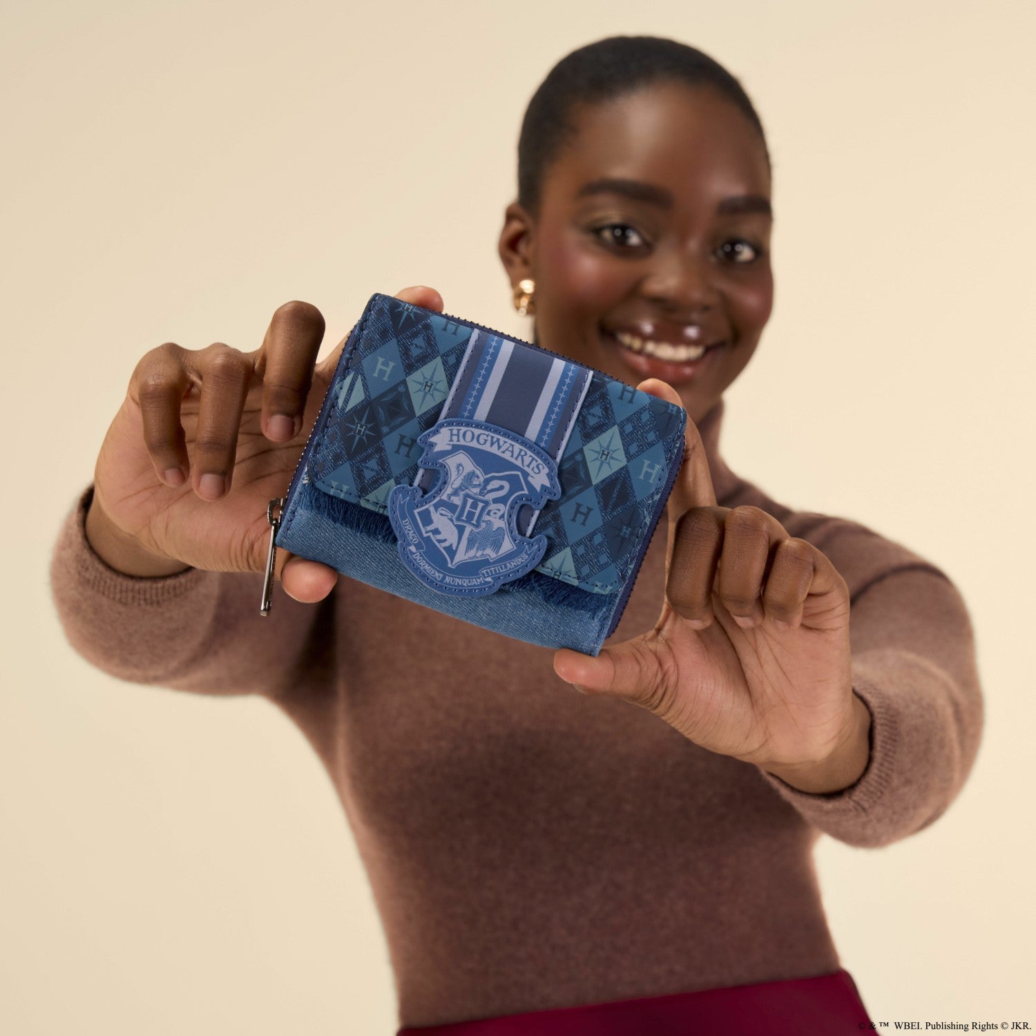Loungefly Harry Potter Hogwarts Denim Tri-fold Wallet