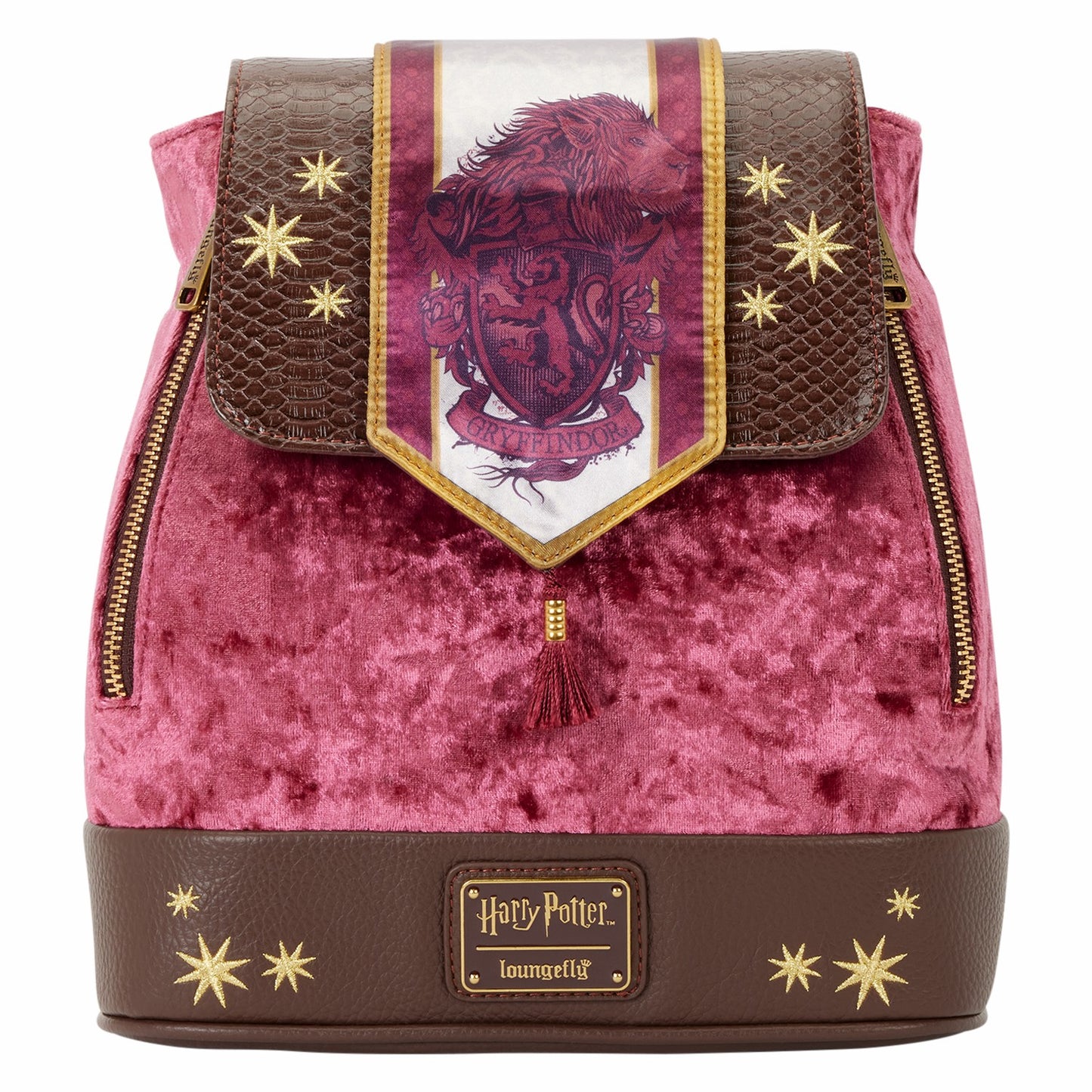 Loungefly Exclusive Harry Potter Gryffindor Banner Velvet Mini Backpack