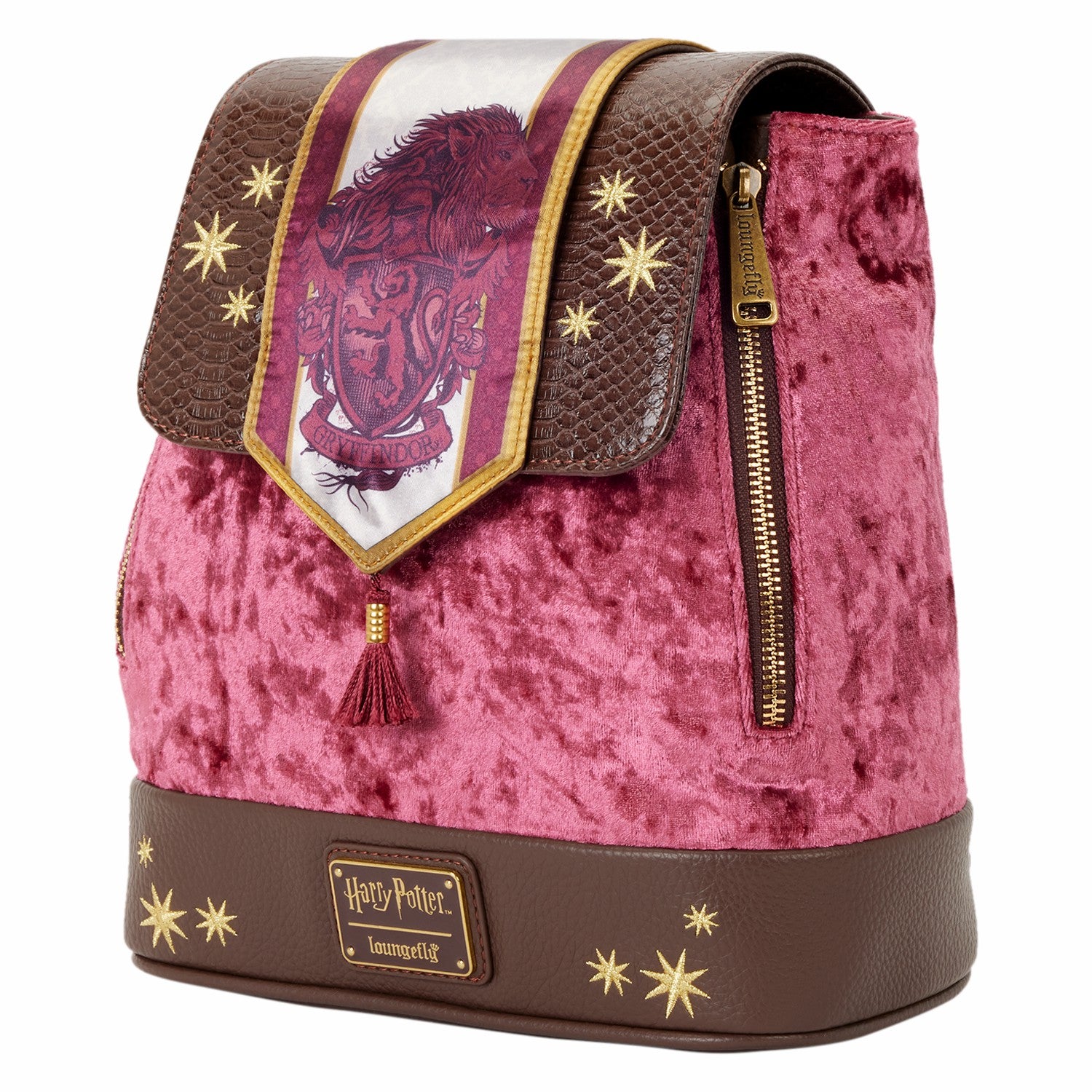Loungefly Exclusive Harry Potter Gryffindor Banner Velvet Mini Backpack