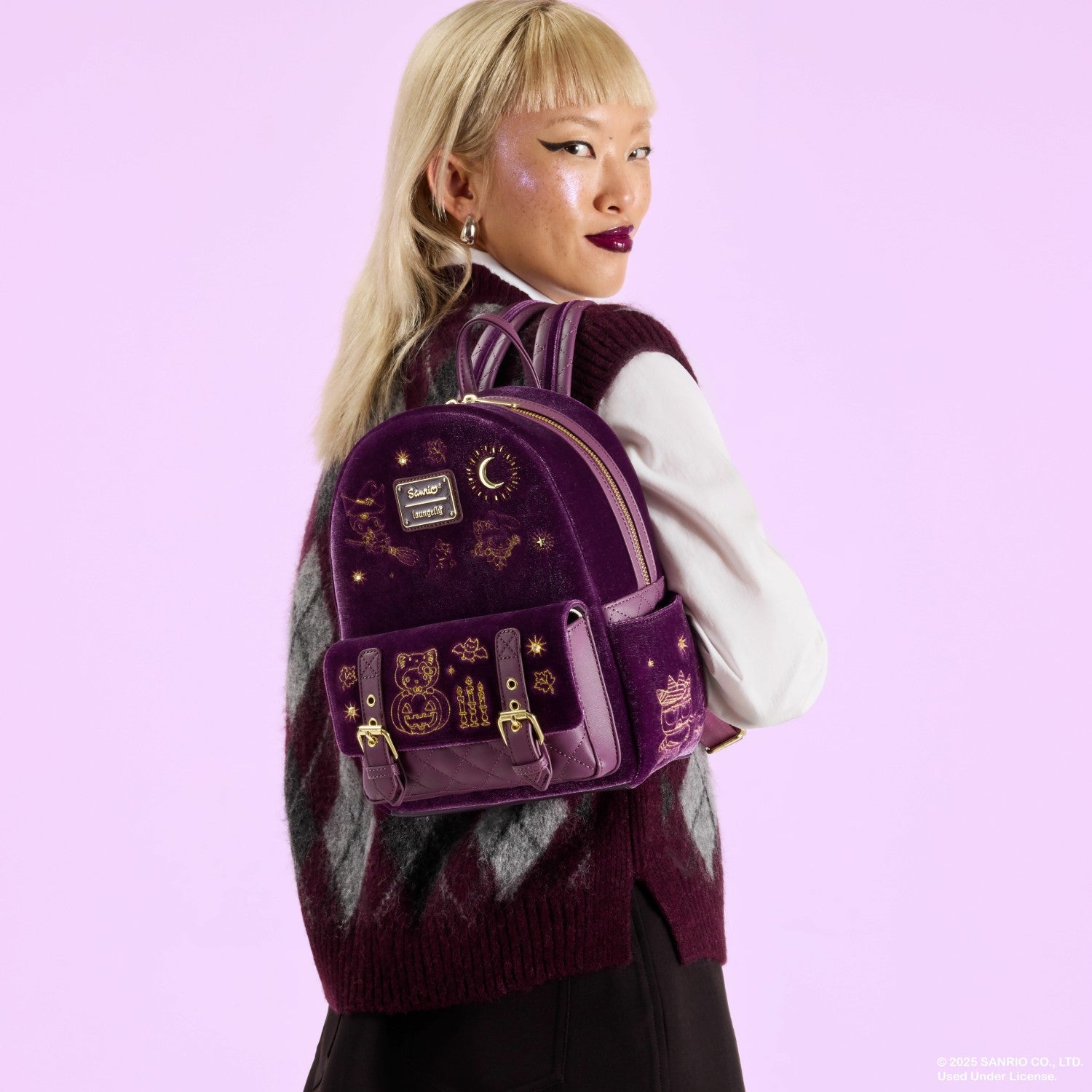 Loungefly Sanrio Hello Kitty & Friends Exclusive Halloween Costume Velvet Mini Backpack