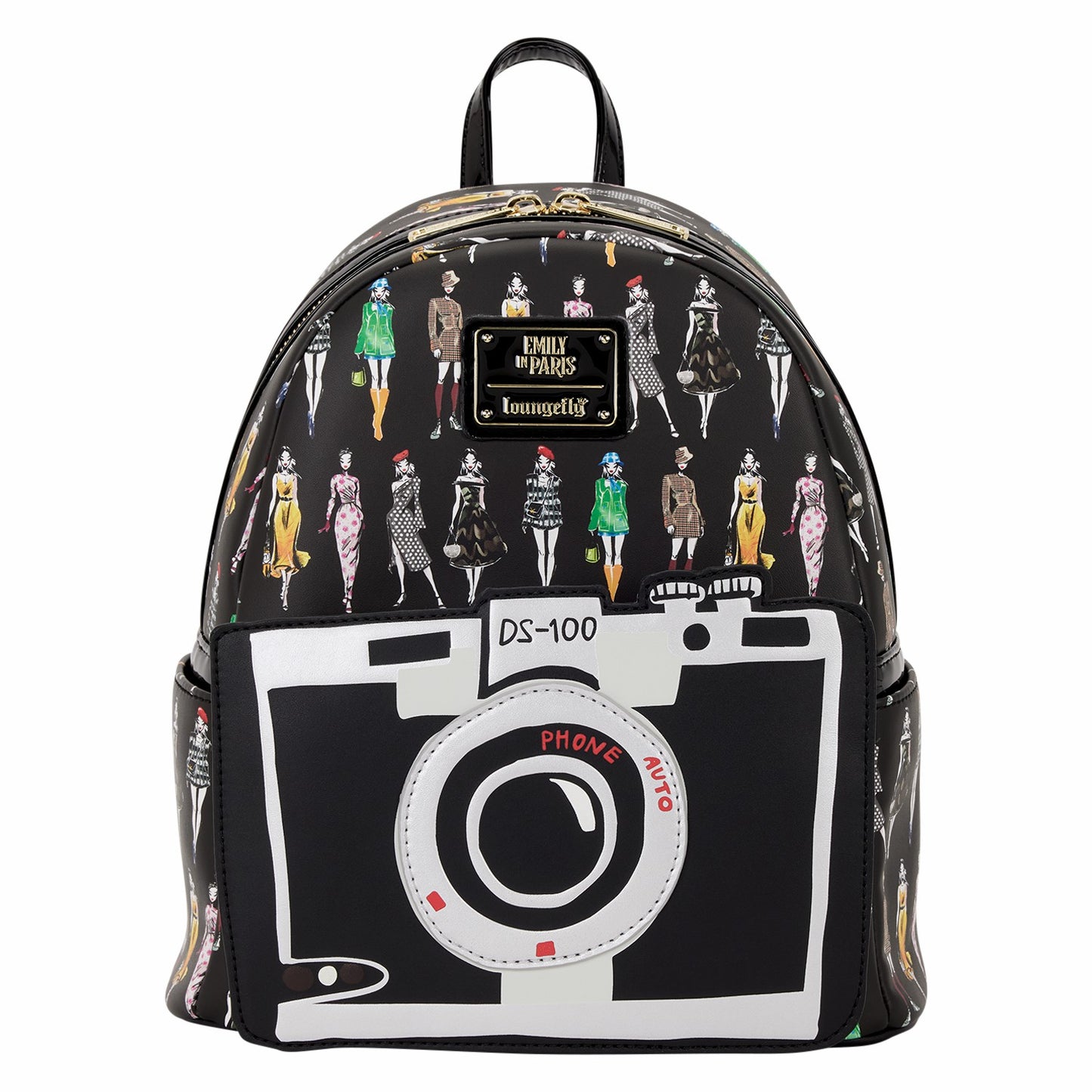 Loungefly Emily in Paris Limited Edition Camera All-Over Print Mini Backpack