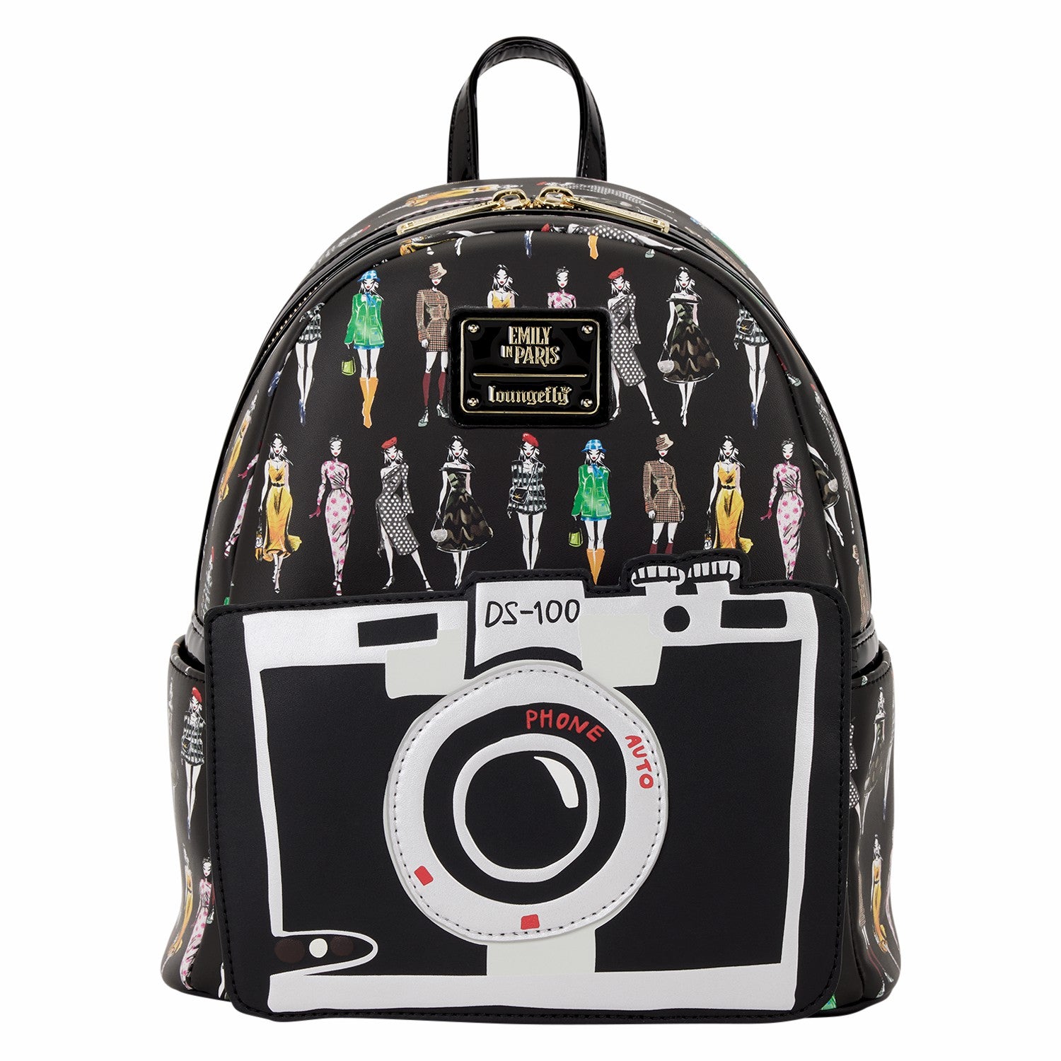 Loungefly Emily in Paris Limited Edition Camera All-Over Print Mini Backpack