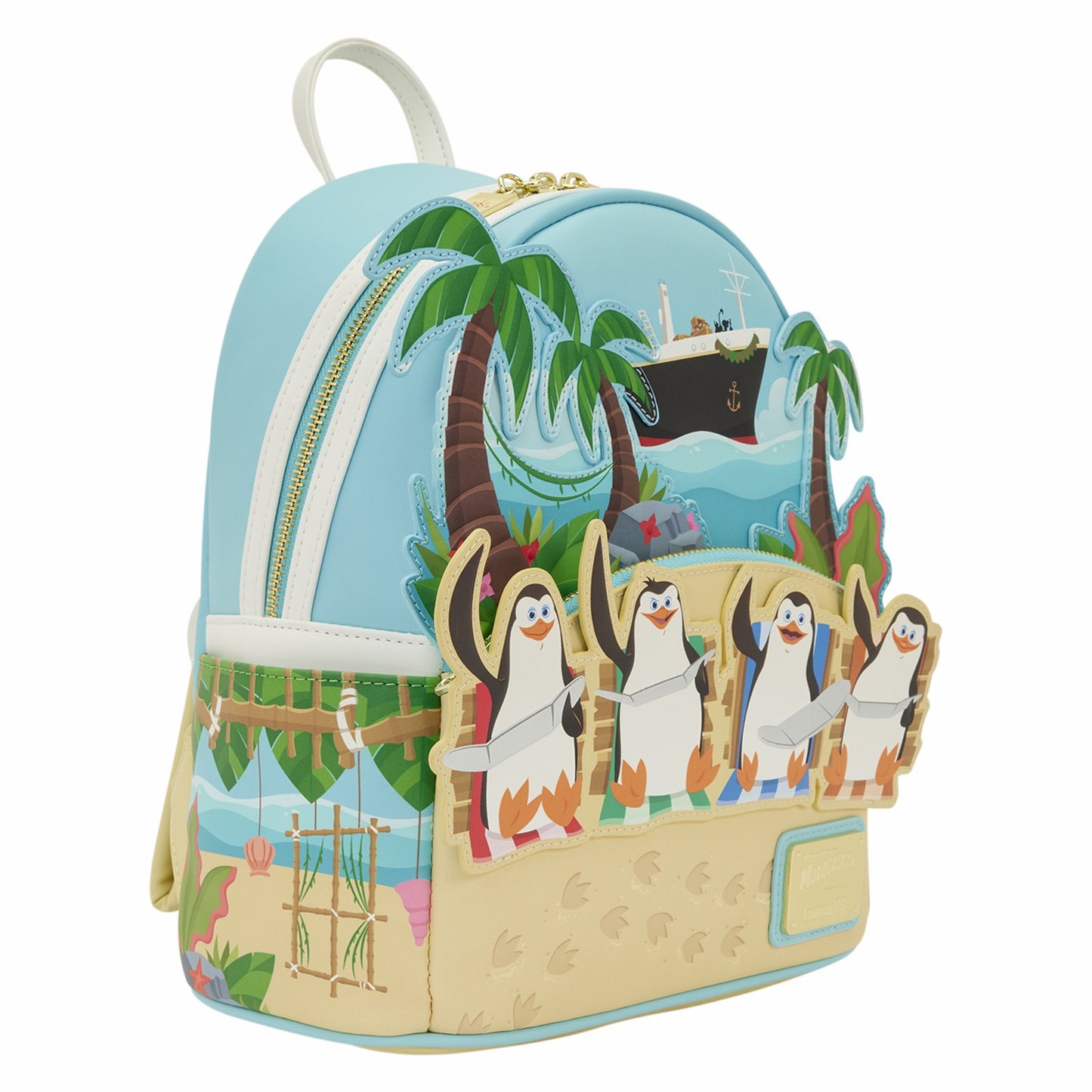 Loungefly Madagascar Exclusive Penguins Beach Mini Backpack