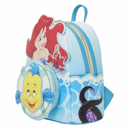 Loungefly The Little Mermaid Exclusive Ariel, Flounder, & Sebastian Mini Backpack